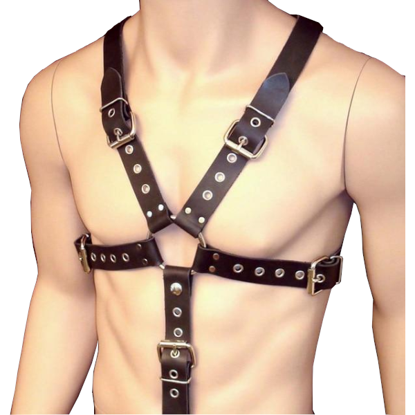 House Of Dasein Leather Mens Chest Harness Bdsm Bondage Restraint - Lnlm-004