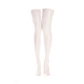 House Of Dasein Sexy Wetlook Thigh High Over The Knee Faux Latex Stockings Costume - White - S
