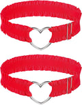 House Of Dasein 2 Pcs Heart Lace Thigh Garters Red Belt Elastic Leg For Women