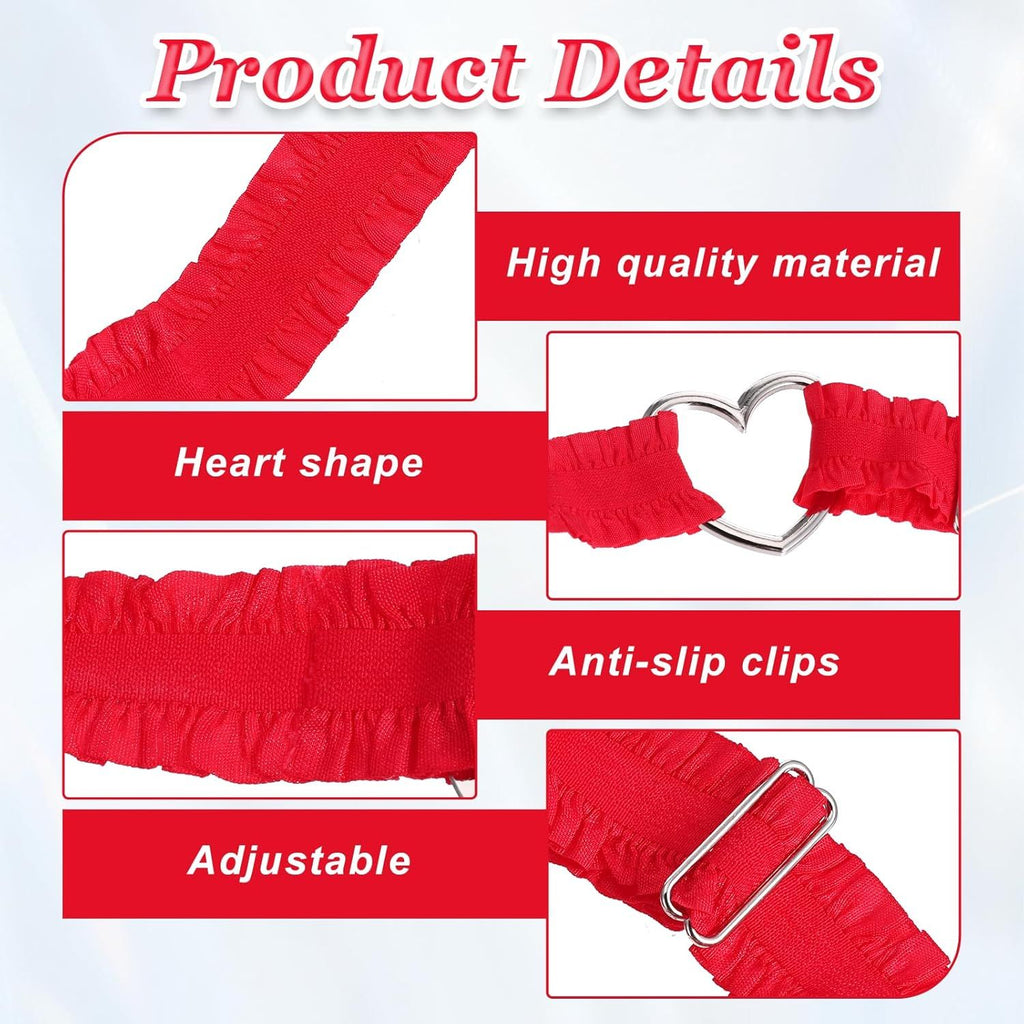 House Of Dasein 2 Pcs Heart Lace Thigh Garters Red Belt Elastic Leg For Women