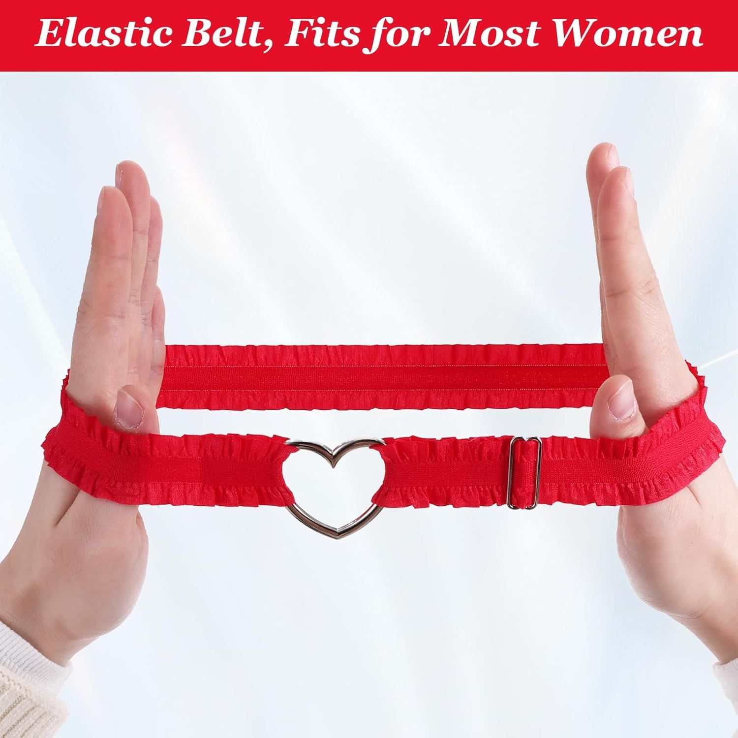 House Of Dasein 2 Pcs Heart Lace Thigh Garters Red Belt Elastic Leg For Women